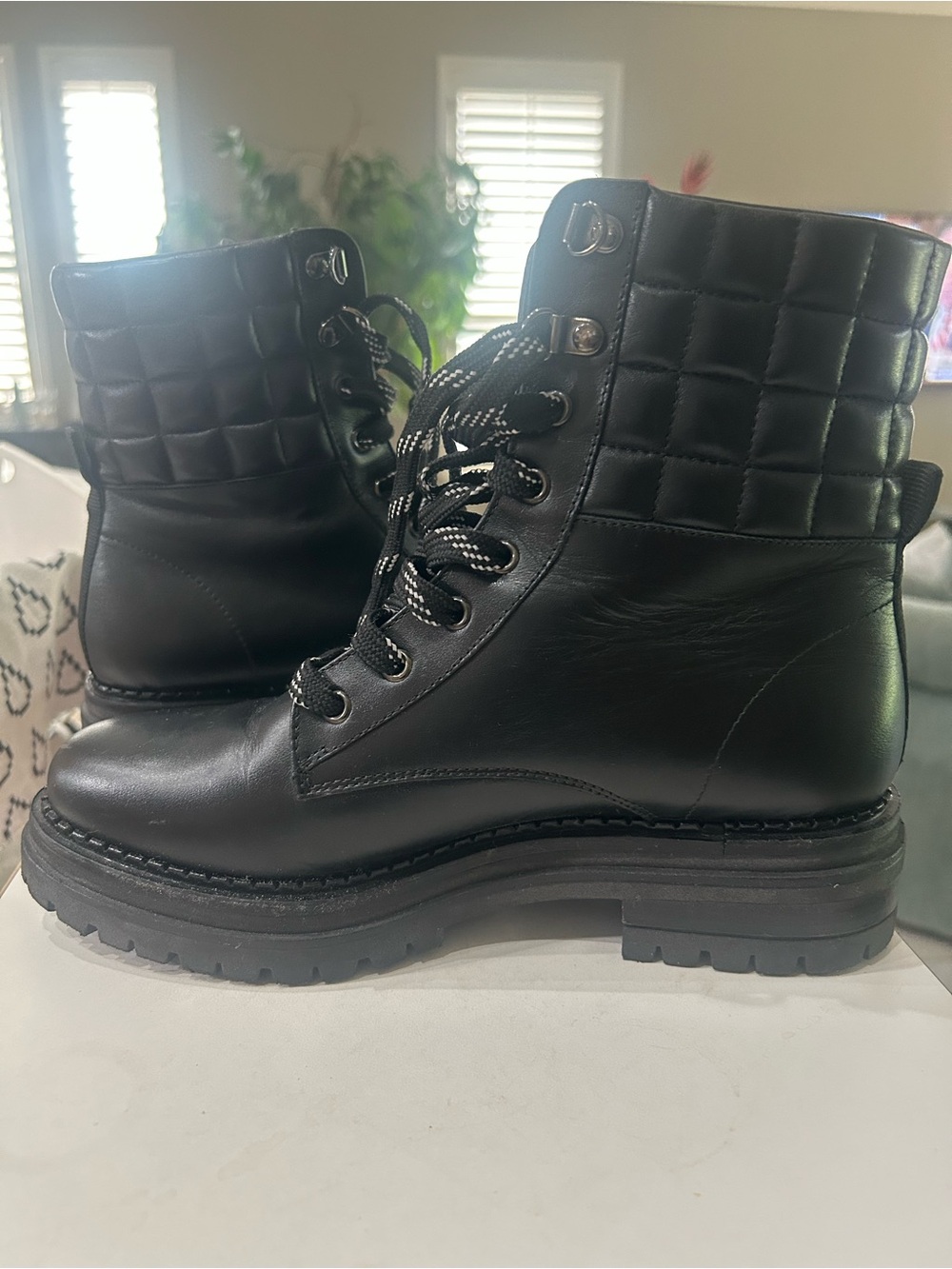 New M.Gemi Ankle Lace-Up Combat Boots - Black
